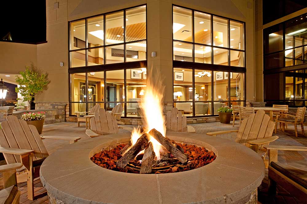 Firepit with Adirondack chairs